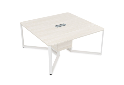 Стол-квадрат, цвет слоновая кость + белый