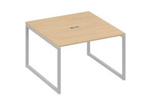 Стол для переговоров квадратный Мира Одри, цвет натуральный дуб + серый