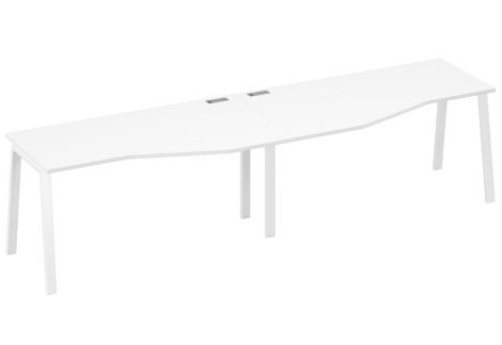 Станция рабочая эргономичная 2х160 Мира Трио, цвет белый премиум + белый