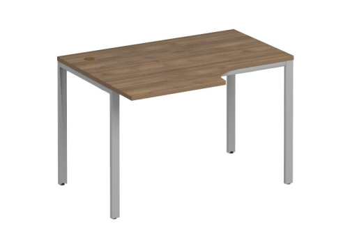 Стол эргономичный левый на металлокаркасе Прайм Металл 25, цвет шамони темный + серый