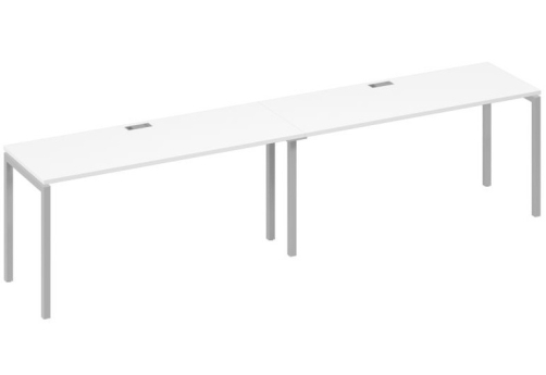 Рабочая станция 2х160 Мира Лофт, цвет белый премиум + серый