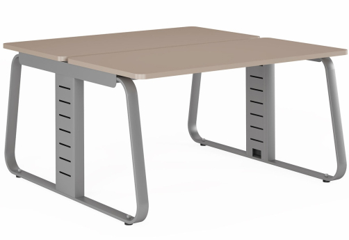 Двойной стол прямой (углы прямые) Валетта, цвет серый камень
