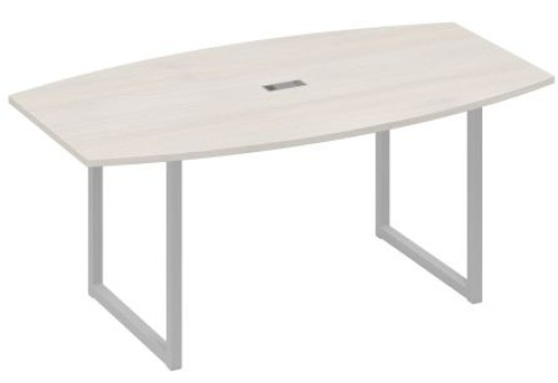 Стол для переговоров фигурный Мира Одри, цвет дуб шамони + серый