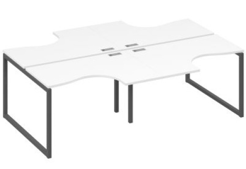 Рабочая станция эргономичная (4х120) Мира Одри, цвет белый премиум + антрацит
