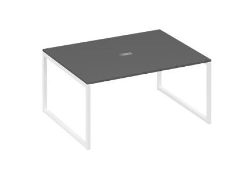 Стол для переговоров прямоугольный Мира Одри, цвет антрацит премиум + белый