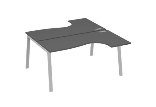 Рабочая станция эргономичная 2х160 Мира Трио, цвет антрацит премиум + серый