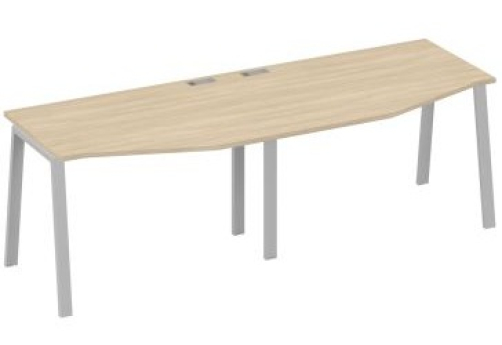 Рабочая станция эргономичная (2х120) Мира Нумо, цвет дуб скандинавский + серый