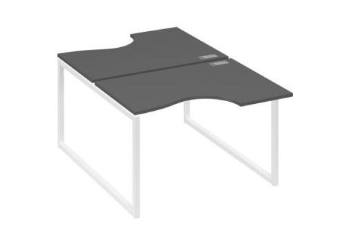 Рабочая станция эргономичная (2х120) Мира Одри, цвет антрацит премиум + белый