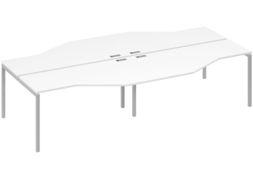 Рабочая станция эргономичная 4х160 Техно Мира Лофт, цвет белый премиум + серый