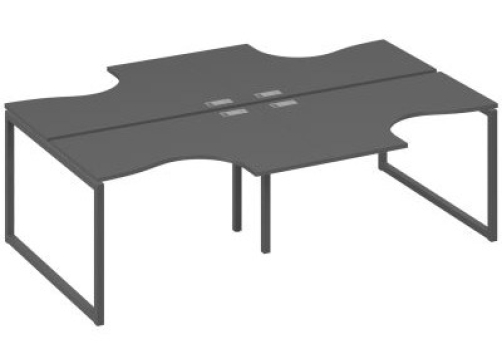 Рабочая станция эргономичная (4х120) Мира Одри, цвет антрацит премиум + антрацит