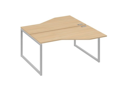 Рабочая станция эргономичная (2х160) Мира Одри, цвет натуральный дуб + серый