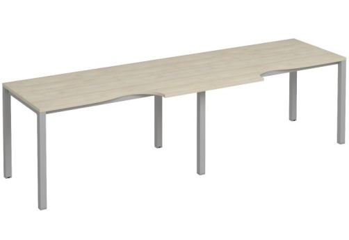 Рабочая станция эргономичная (2х140) Прайм Металл 50, цвет шамони светлый + серый