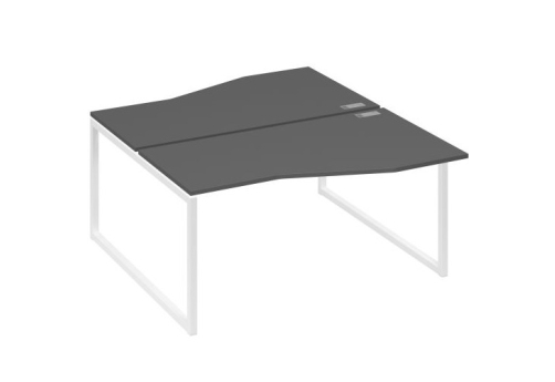 Рабочая станция эргономичная (2х160) Мира Одри, цвет антрацит премиум + белый