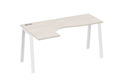 Стол эргономичный левый Мира Трио, цвет дуб шамони + белый