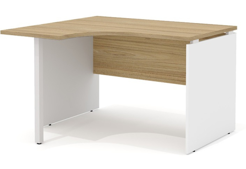 Стол рабочий эргономичный с опорой (левый) Некста, цвет вяз + белый