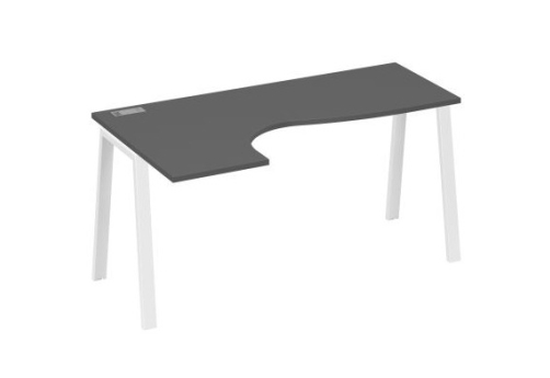 Стол эргономичный левый Мира Трио, цвет антрацит премиум + белый
