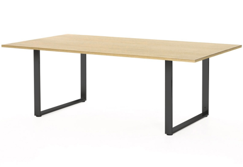 Стол для переговоров, цвет светлый дуб + черный
