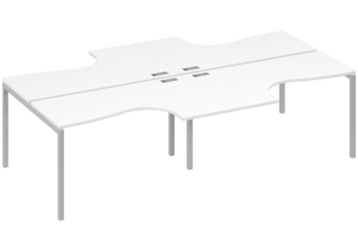 Рабочая станция эргономичная 4х140 Классика Мира Лофт, цвет белый премиум + серый
