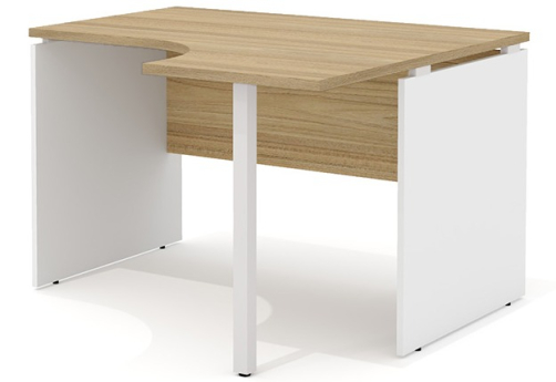 Стол рабочий эргономичный с опорой (правый) Некста, цвет вяз + белый