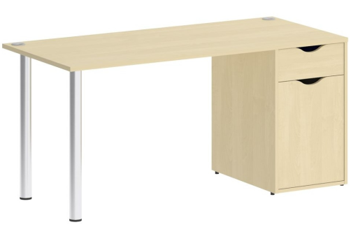 Стол письменный с тумбой, цвет клен