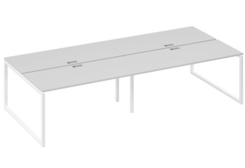 Рабочая станция (4х160) Мира Одри, цвет серый + белый