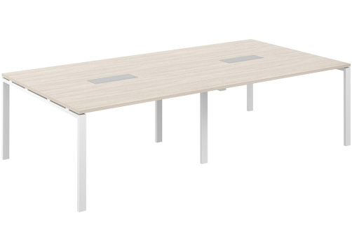 Стол переговорный Индиго Сет, цвет дуб светлый + белый