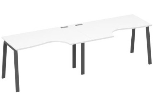 Станция рабочая эргономичная 2х140 Мира Трио, цвет белый премиум + антрацит