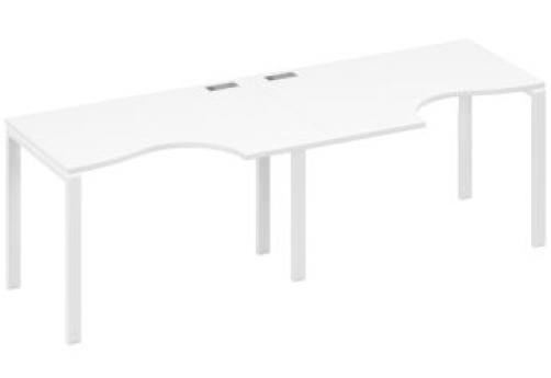 Рабочая станция эргономичная (2х120) Мира Нумо, цвет белый премиум + белый