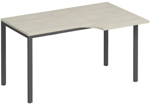 Стол эргономичный правый на металлокаркасе Прайм Металл 25, цвет шамони светлый + антрацит