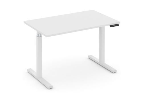 Стол электроподъемный, белый + белый бриллиант