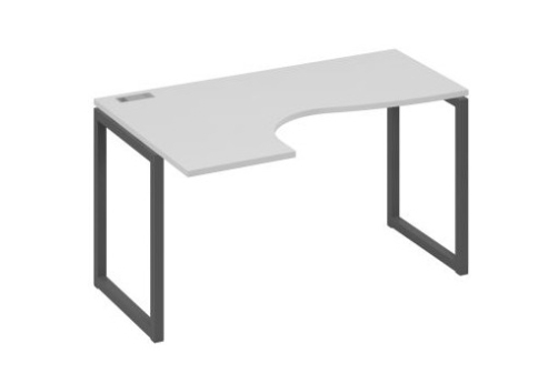 Стол эргономичный левый Мира Одри, цвет серый + антрацит