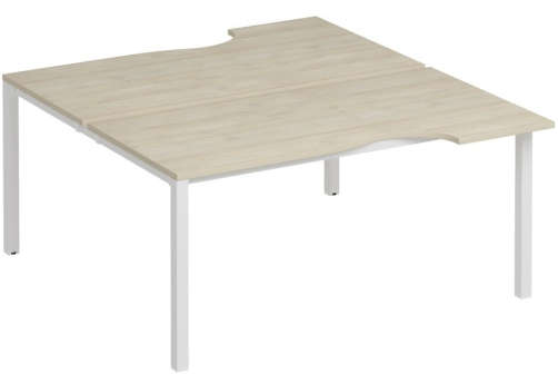 Рабочая станция эргономичная (2х160) Прайм Металл 50, цвет шамони светлый + белый
