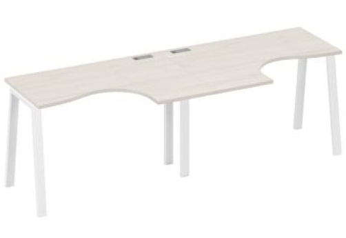Рабочая станция эргономичная 2х120 Мира Трио, цвет дуб шамони + белый
