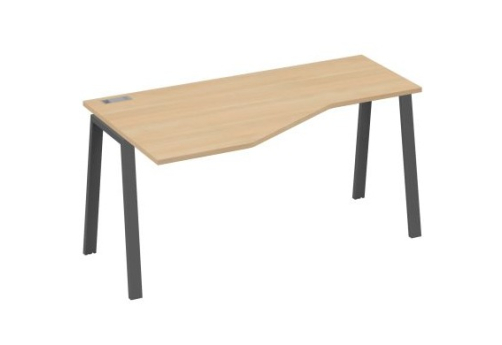 Стол эргономичный левый Мира Трио, цвет натуральный дуб + антрацит