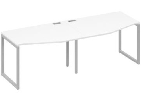 Рабочая станция эргономичная (2х120) Мира Одри, цвет белый премиум + серый