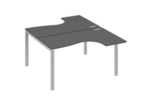 Рабочая станция эргономичная (2х140) Мира Нумо, цвет антрацит премиум + серый