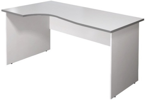 Стол криволинейный левый, цвет серый