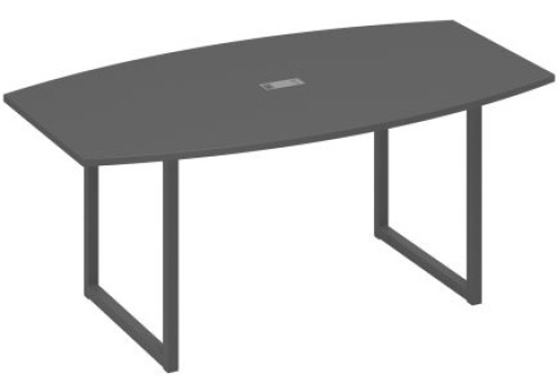 Стол для переговоров фигурный Мира Одри, цвет антрацит премиум + антрацит