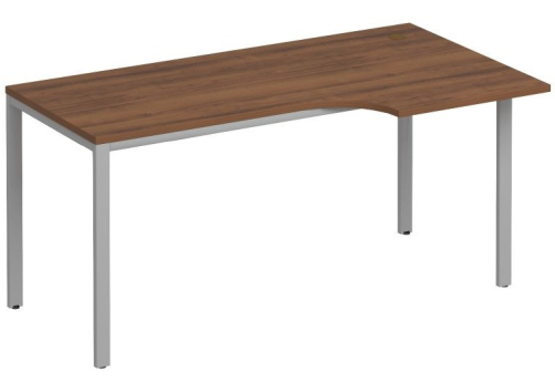 Стол эргономичный правый на металлокаркасе Прайм Металл 25, цвет орех + серый