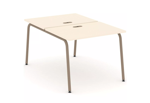 Рабочая станция на 2 места (с лючками), цвет сатин