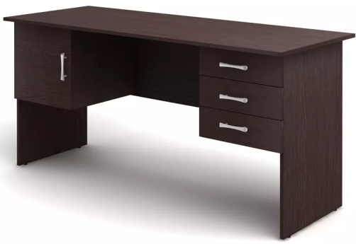 Стол 2-тумбовый (3 ящика + дверка), цвет венге