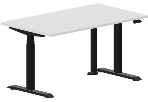 Стол регулируемой высоты (2 заглушки) Бенет, цвет белый + черный