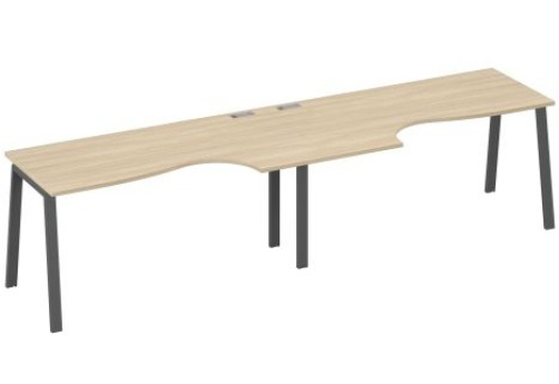 Станция рабочая эргономичная 2х160 Мира Трио, цвет дуб скандинавский + антрацит