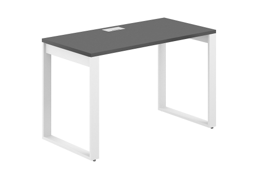 Стол рабочий с лючком Фламинго, цвет антрацит + белый