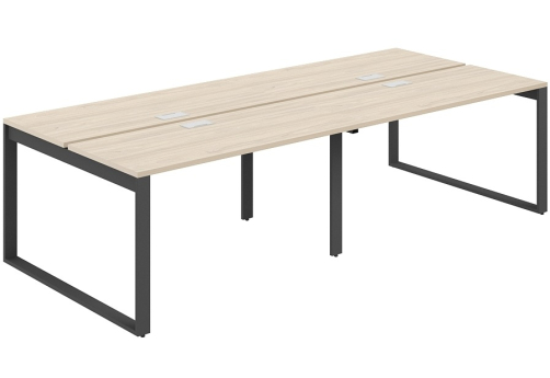 Рабочая станция с лючком Фламинго, цвет акация + антрацит