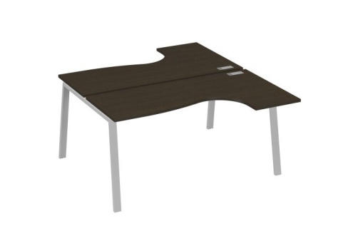 Рабочая станция эргономичная 2х160 Мира Трио, цвет венге + серый