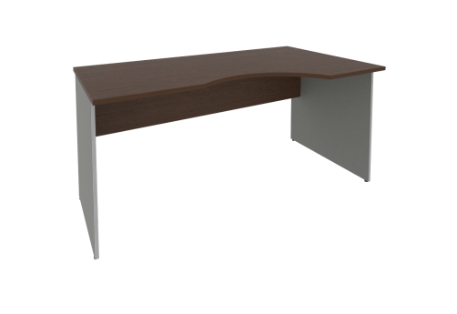 Стол письменный эргономичный правый, цвет венге + металлик