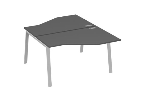 Рабочая станция эргономичная 2х140 Мира Трио, цвет антрацит премиум + серый