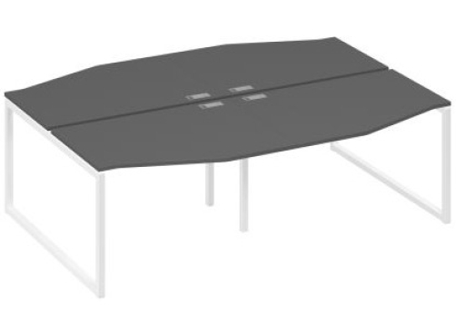 Рабочая станция эргономичная (4х120) Мира Одри, цвет антрацит премиум + белый