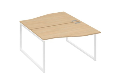 Рабочая станция эргономичная (2х140) Мира Одри, цвет натуральный дуб + белый